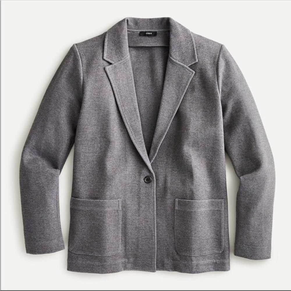 J. Crew Heather Gray Single-Button Patch-Pocket Blazer